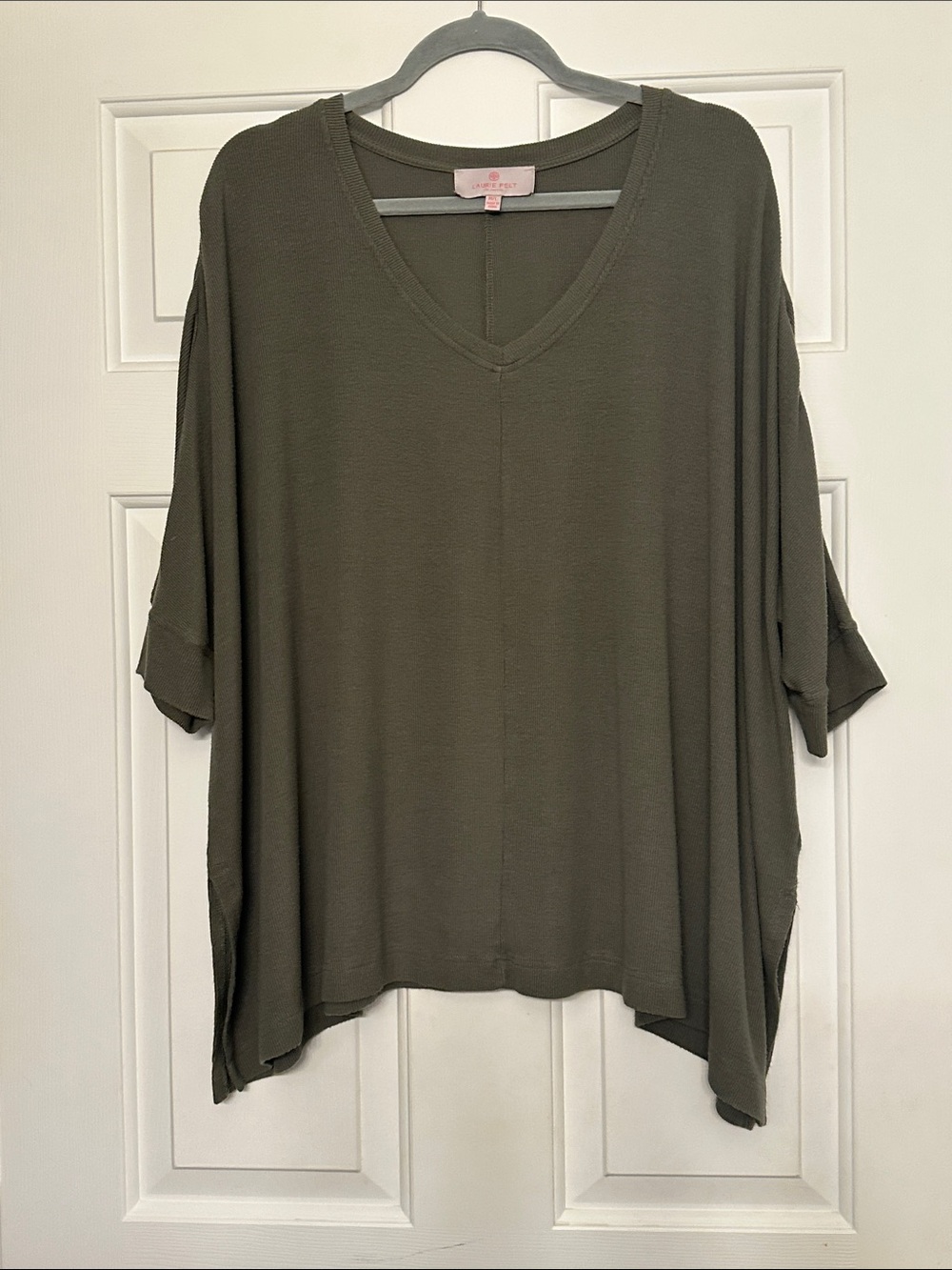 Laurie Felt Olive V-Neck Flow Tunic